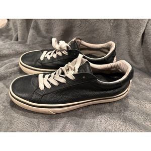 TODS Men’s 6 Lace Up Casual Sneaker Black with White Rubber Bump Sole